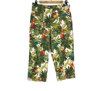 Chico's Tropical Fruit Print Retro Vacation Novelty Print Capris, size 1